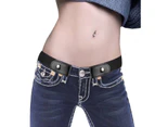 Black Buckle-free Elastic Comfortable Womens Belt Jeans