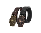 Cowhide Belt Cowhide Punk Western Cowboy Men's Wide Belt Fashionable European and American Long Belt