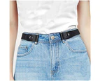 Black Buckle-free Elastic Comfortable Womens Belt Jeans