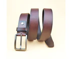 Black Cowhide Black Mens Leather Belt