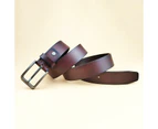 Black Cowhide Black Mens Leather Belt