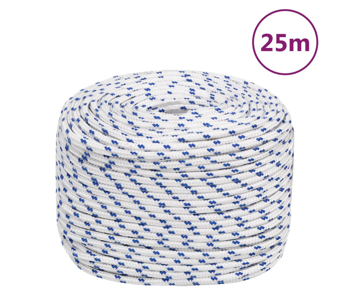 vidaXL Boat Rope White 10 mm 25 m Polypropylene