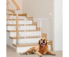 Adjustable Safety Gate 75-123CM Extra Wide, Dog/Baby Gate for Stairs Easy Walk Thru Auto Close, Pressure Mounted, Include 12cm, 24cm Extension Kit