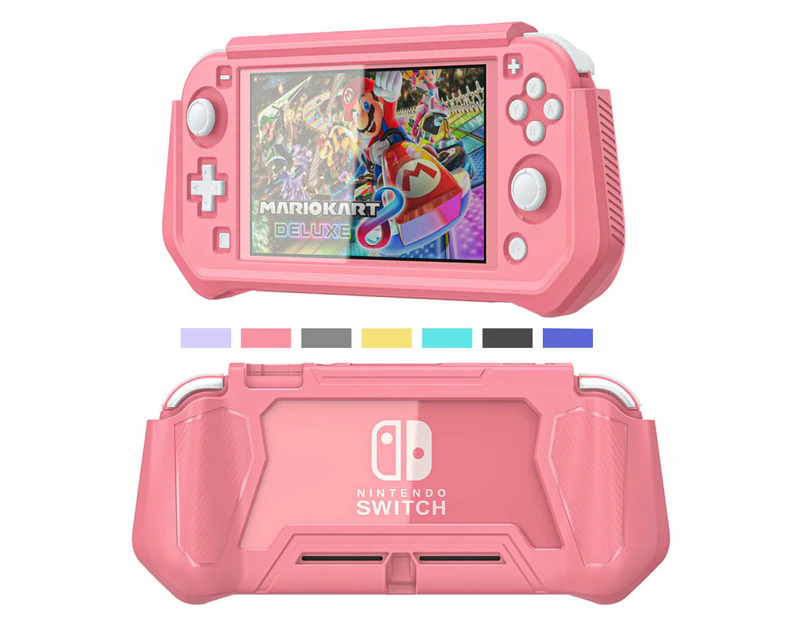 WSECOMM Coral Compatible with Nintendo Switch Lite Case with Anti-Scratch and Shock Absorbing Protective Cover, Protects from Scratches, Dust, Finger