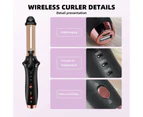 WSECOMM 4000 mAh USB Cordless Curling Iron Rechargeable, 302°F-356°F Mini Hair Curler, Portable Travel Curling Iron, with 3 Temp Setting, Small Hai