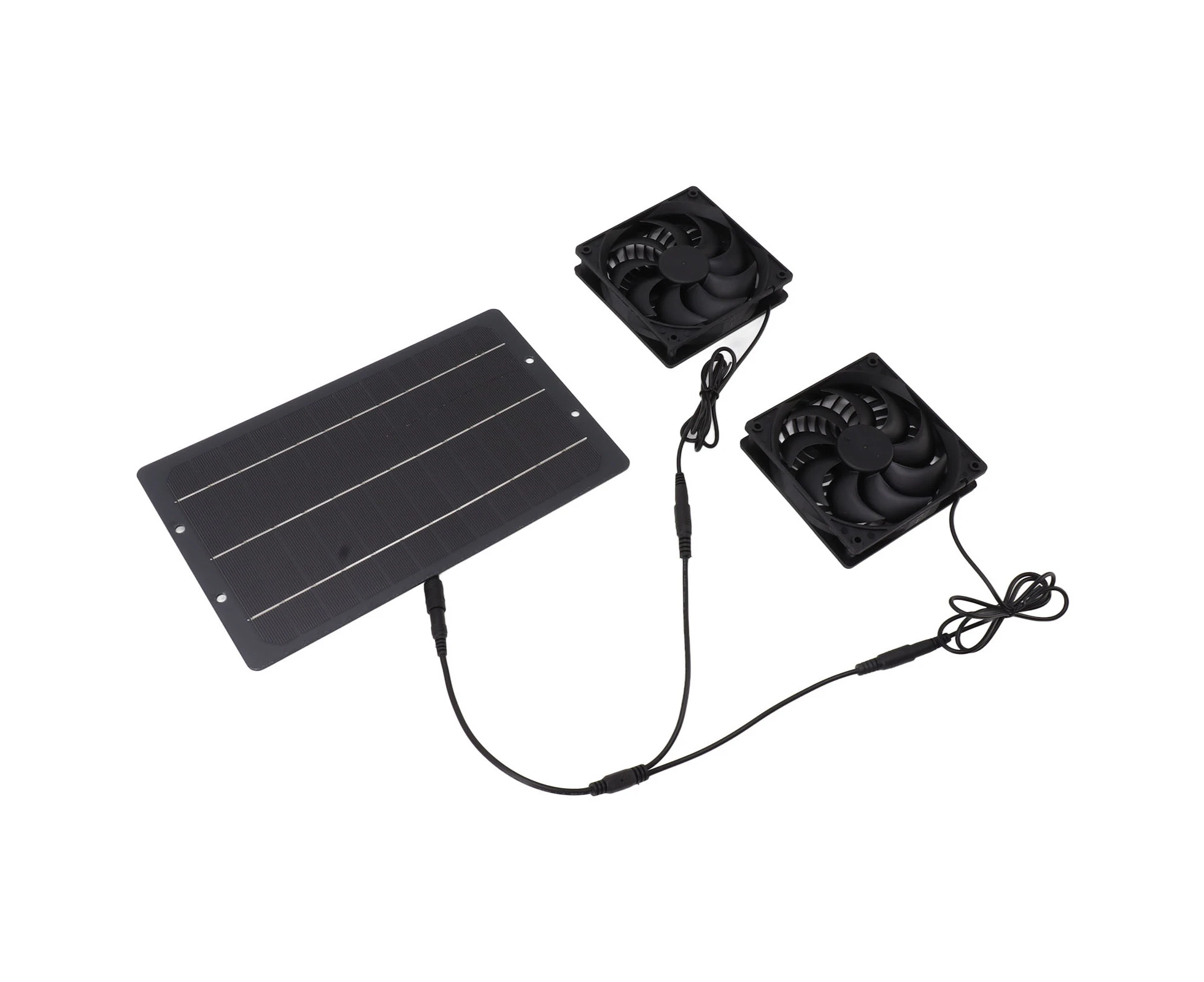 10W Solar Panel Fan Kit Weatherproof Solar Powered Dual Exhaust Fan Wall Mounted for Chicken Coops Greenhouses Sheds