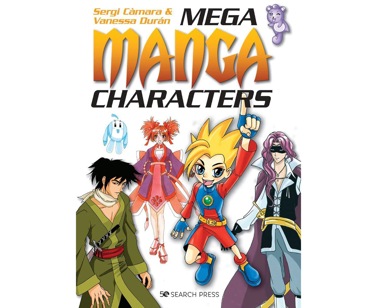 Search Press Mega Manga Characters Paperback Learning Creative Book 128-Pages