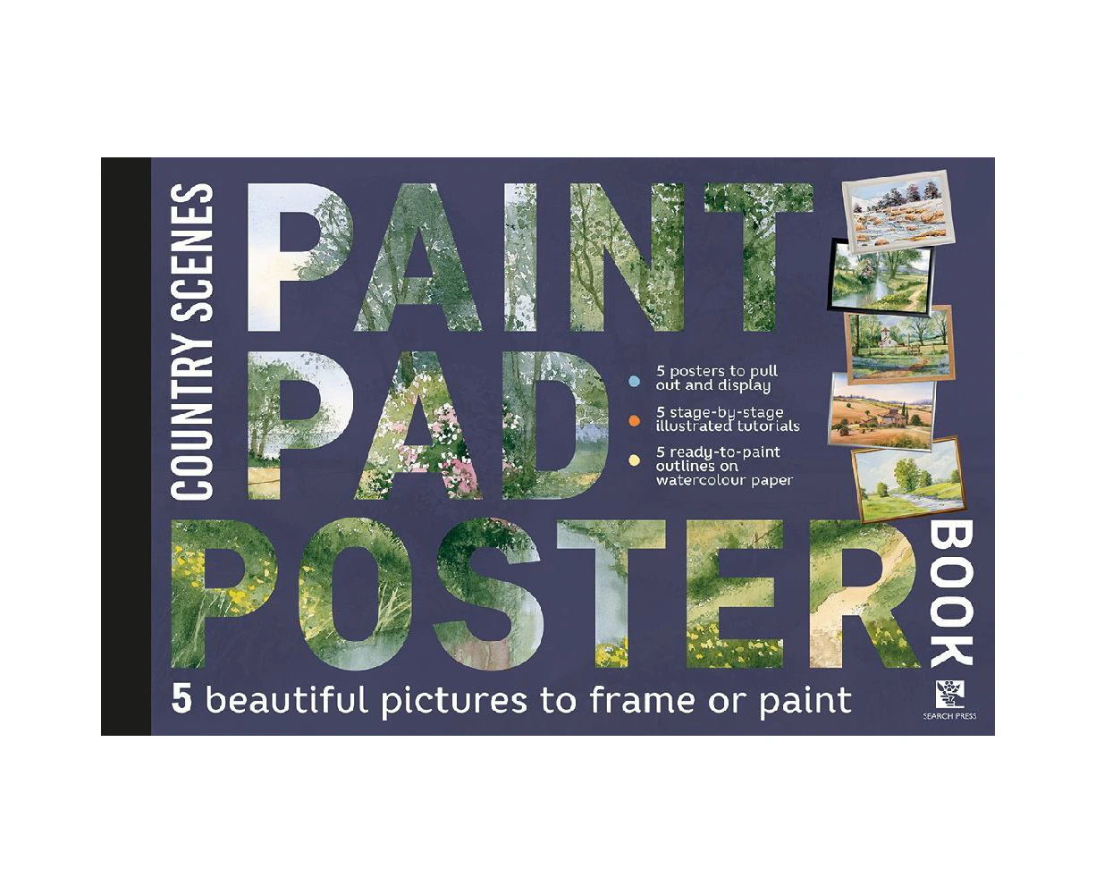 Search Press The Paint Pad Poster Book Country Scenes Paperback Book 40-Pg