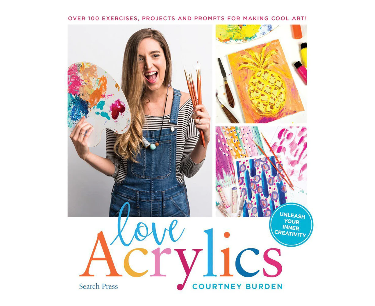 Search Press Love Acrylics Paperback Learning Creative Art Book 160-pages