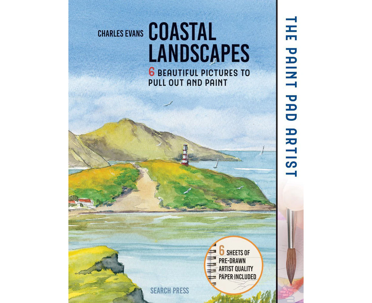 Search Press The Paint Pad Artist Coastal Landscapes Paperback Book 102-Pg