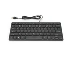 USB Wired Keyboard Portable 78 Keys Mini Desktop Laptop Keyboard for Home Office Black