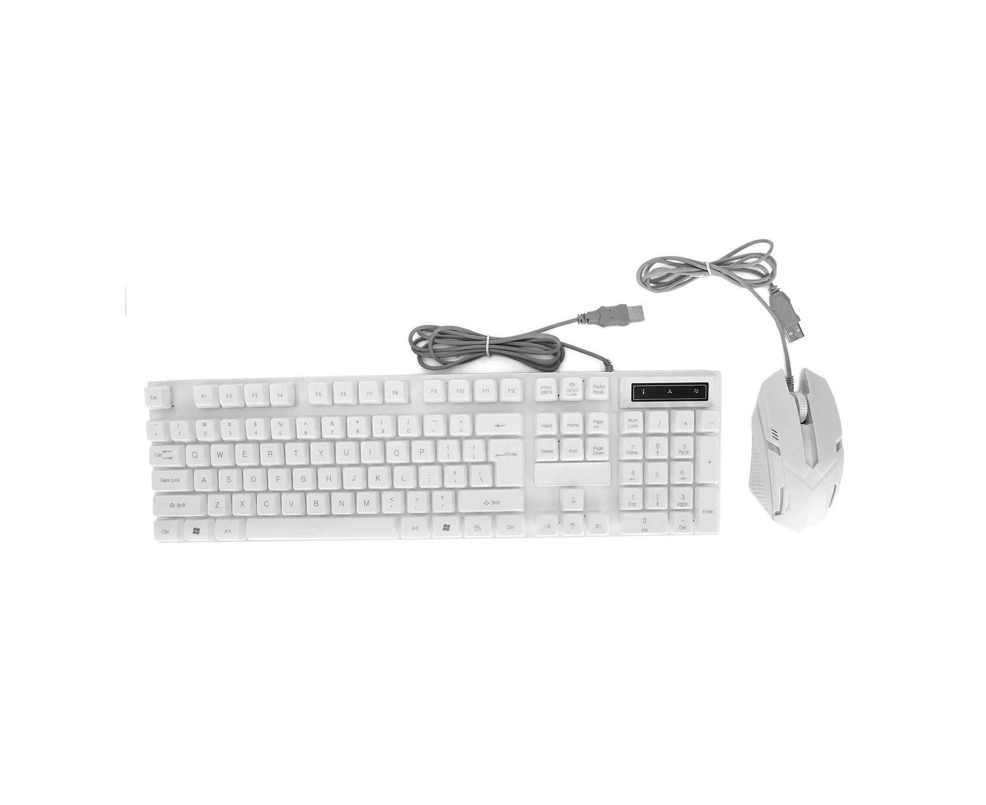 USB Keyboard and Mouse Set T6 Office Combo for Desktop, Laptop, Notebook White