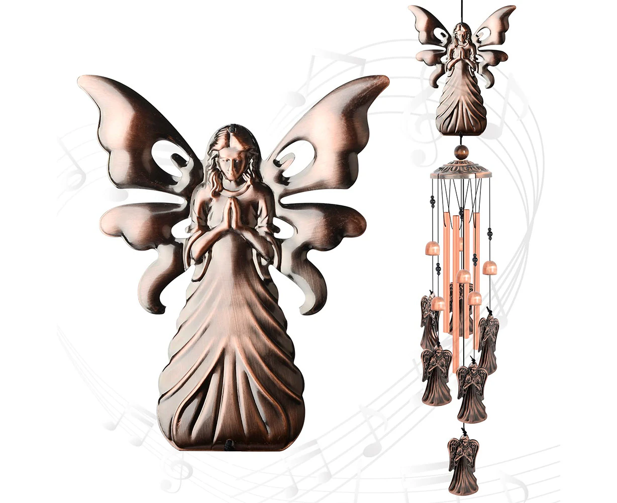 Angel Wind Chimes, Metal Angel Chimes Gifts for Mom, Grandma, Retro Angel Decor for Outdoor Gardening