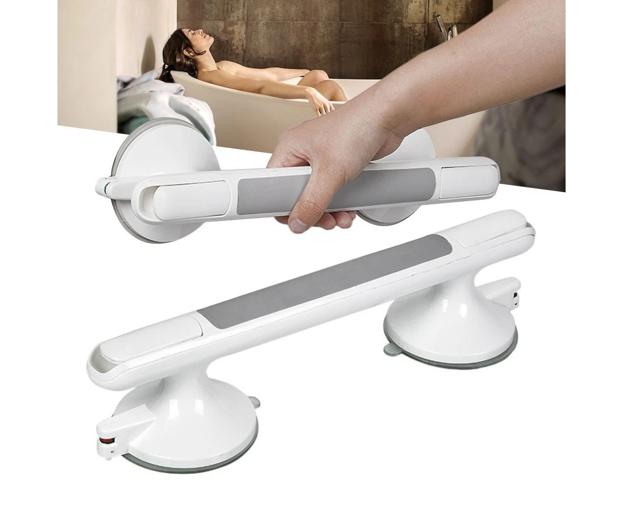 12 Inch Shower Handle Grab Bar with Strong Suction Cup for Bathtubs and Showers Shower Safety Hand Rail No Drill Bathroom Balance Bar