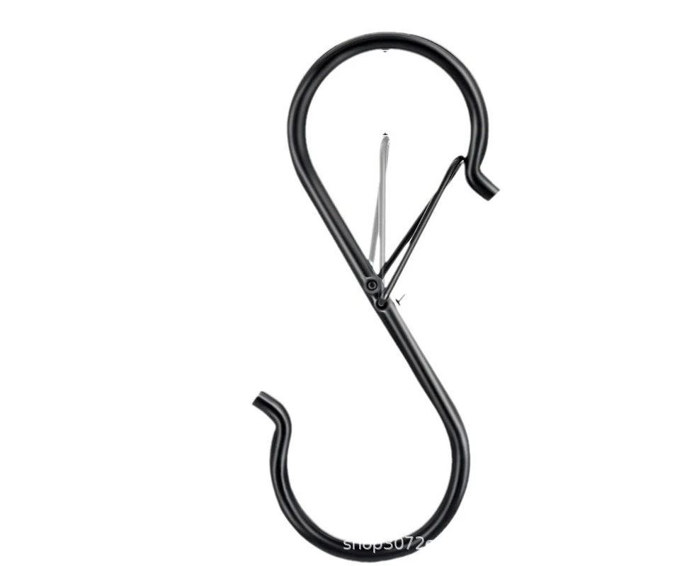 Upgraded metal solid spring clasp S hooks windproof clasp S hooks kitchen bedroom bathroom balcony storage hooks