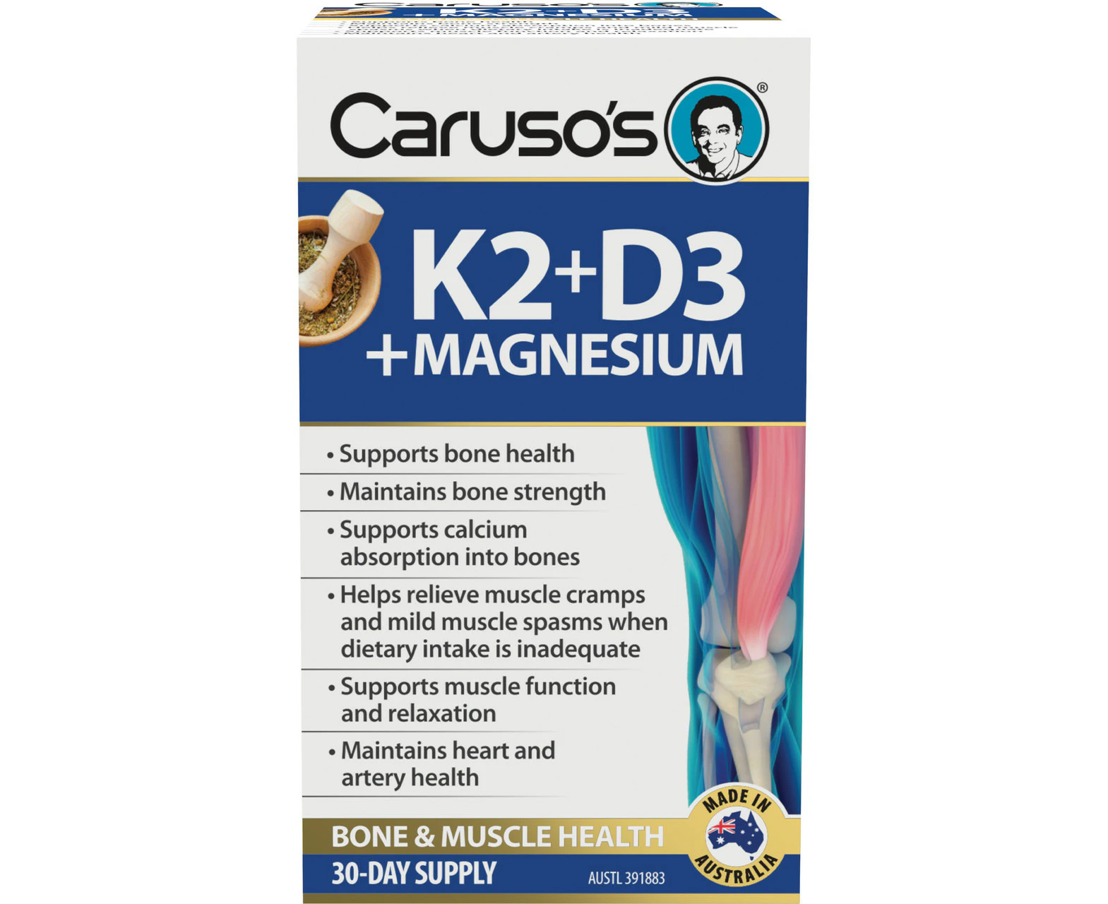 Caruso's K2 + D3 + Magnesium 30-Day Supply