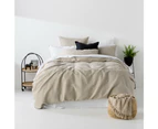 In2Linen Chunky Waffle Pure Cotton Quilt Cover Set I Stone/Linen