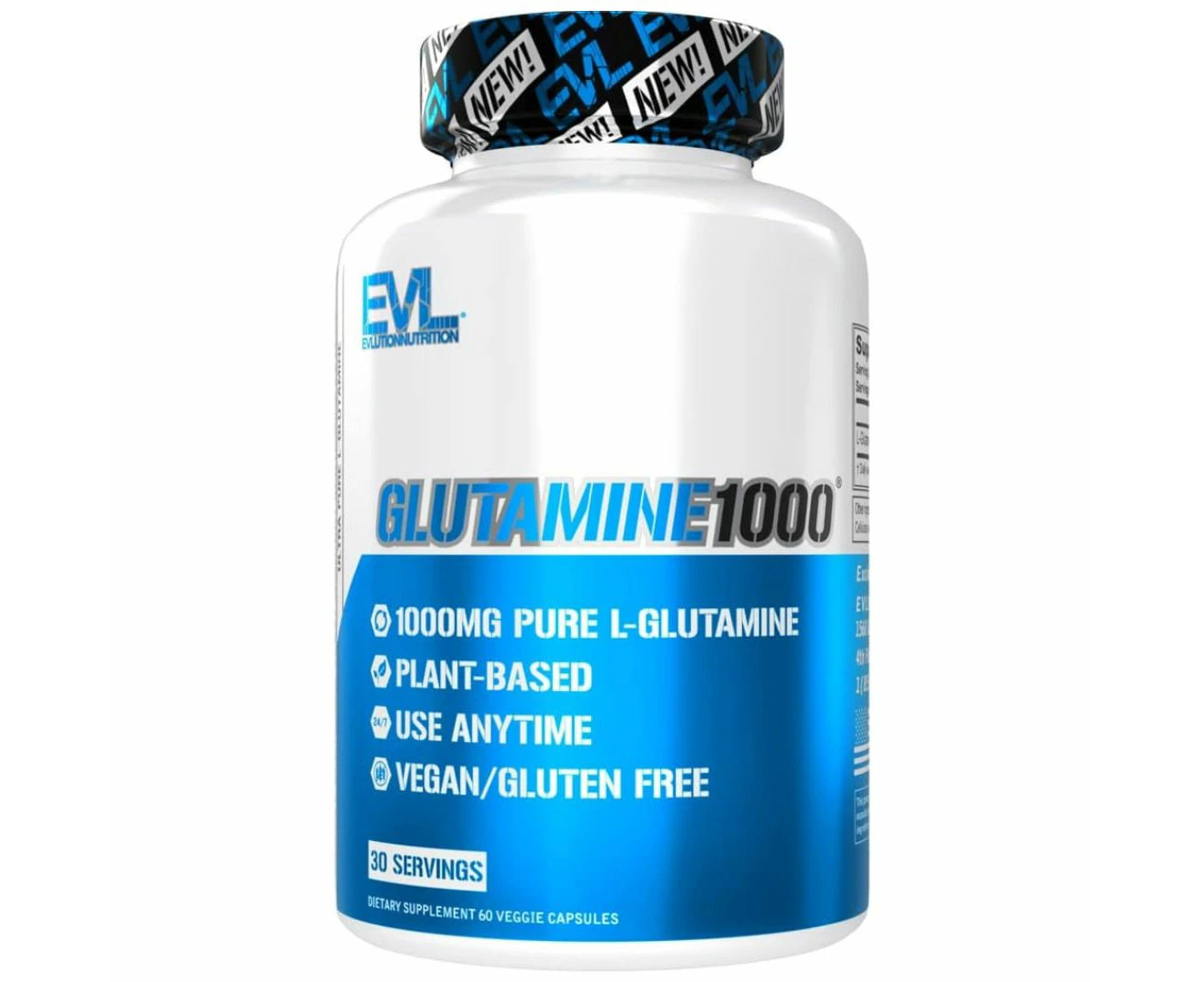 EVLution Nutrition, Glutamine 1000, 60 Veggie Capsules