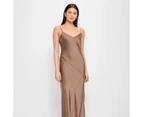 Bias Cut Satin Slip Midi Dress - Lily Loves