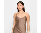 Bias Cut Satin Slip Midi Dress - Lily Loves