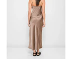 Bias Cut Satin Slip Midi Dress - Lily Loves