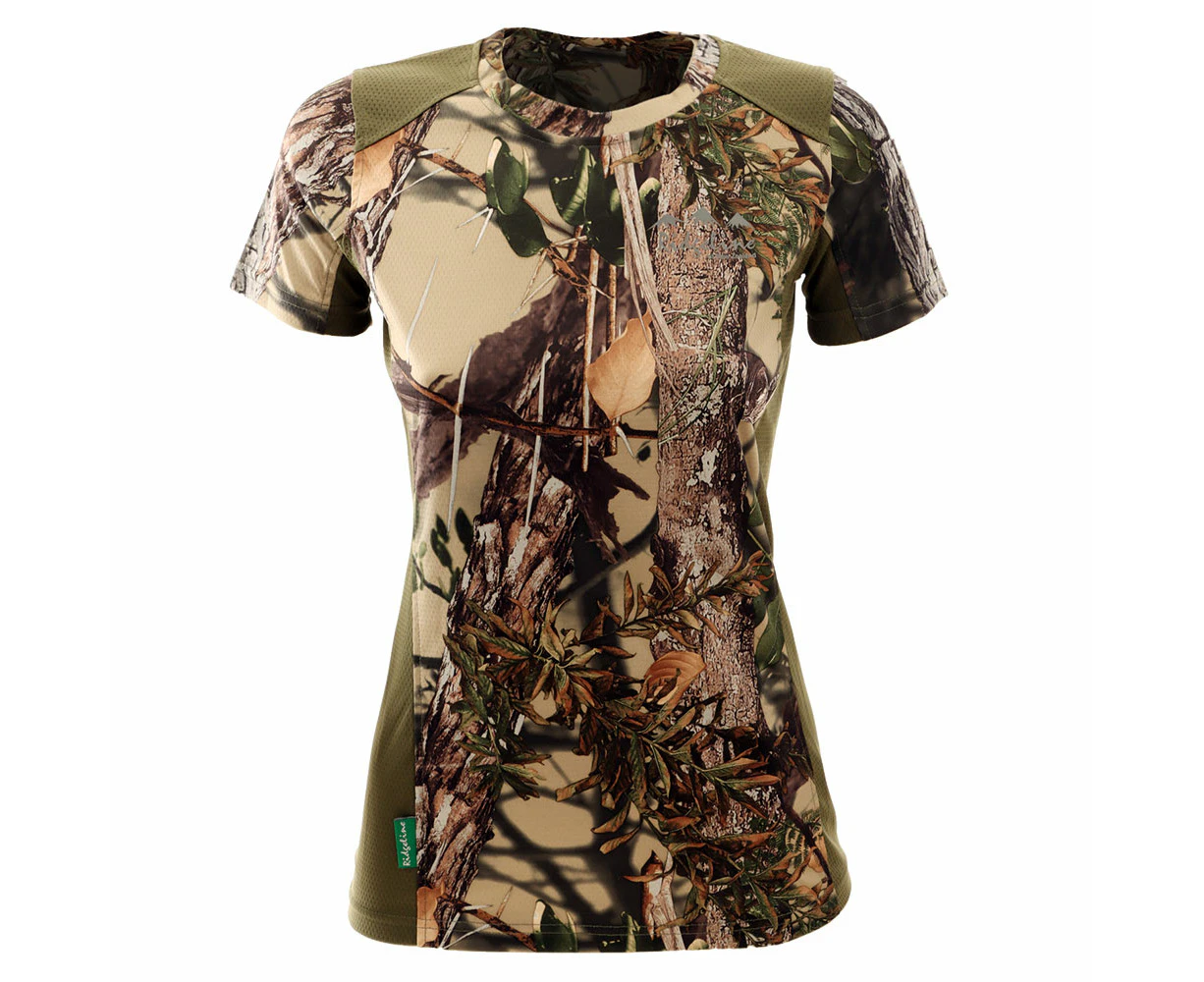 Ridgeline Whanau Womens T-Shirt Buffalo Camo/Field Camo L