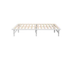 Oikiture Wooden Bed Frame Queen Solid Pine Timber Platform White