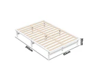 Oikiture Wooden Bed Frame Queen Solid Pine Timber Platform White