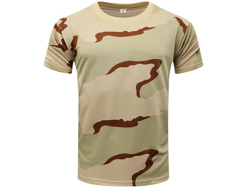 Men Military Tactical Camouflage Camo T-Shirt Army Combat Short Sleeve Breathable Tee Tops