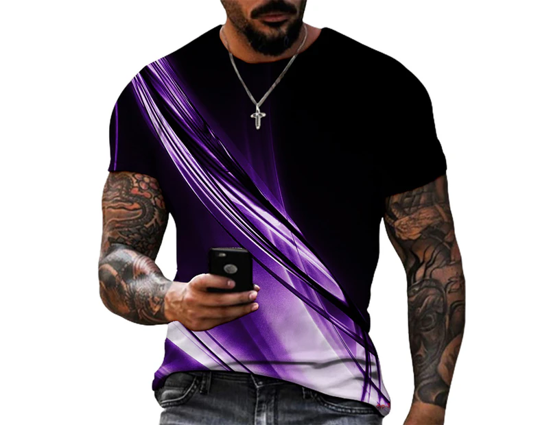 Men Graphic Printed Summer Short Sleeve Casual Crew Neck T-shirt Tee Top