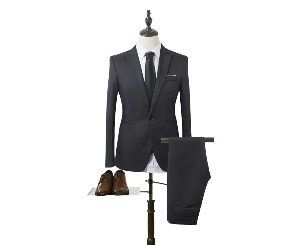 Men Suit Blazer Jacket Coat with Dress Pants Trousers Wedding Formal Party Outfit