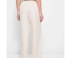 Linen Blend Flat Front Wide Leg Pants - Preview