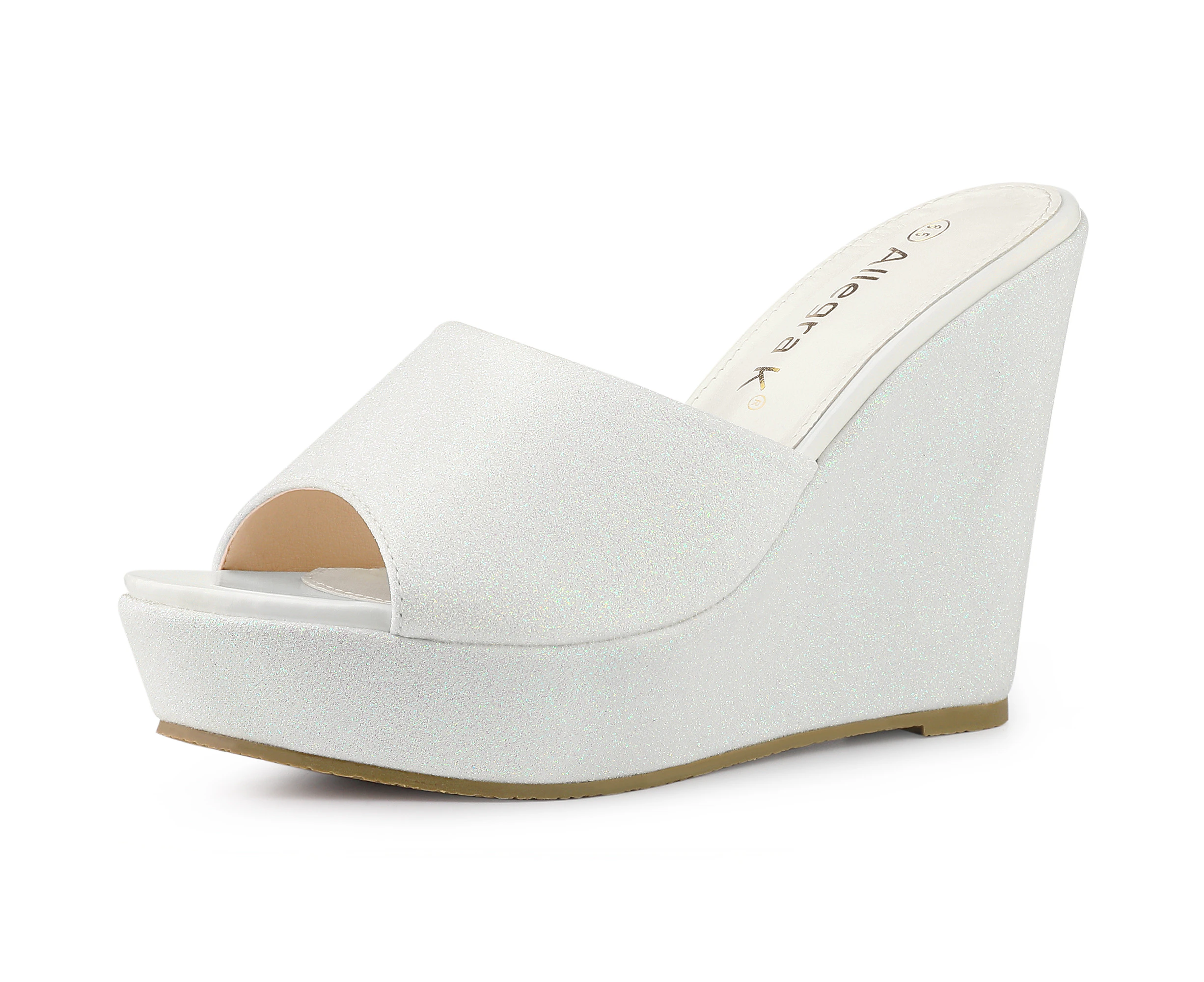 Allegra K Platform Slip on Wedge Heels Sandals