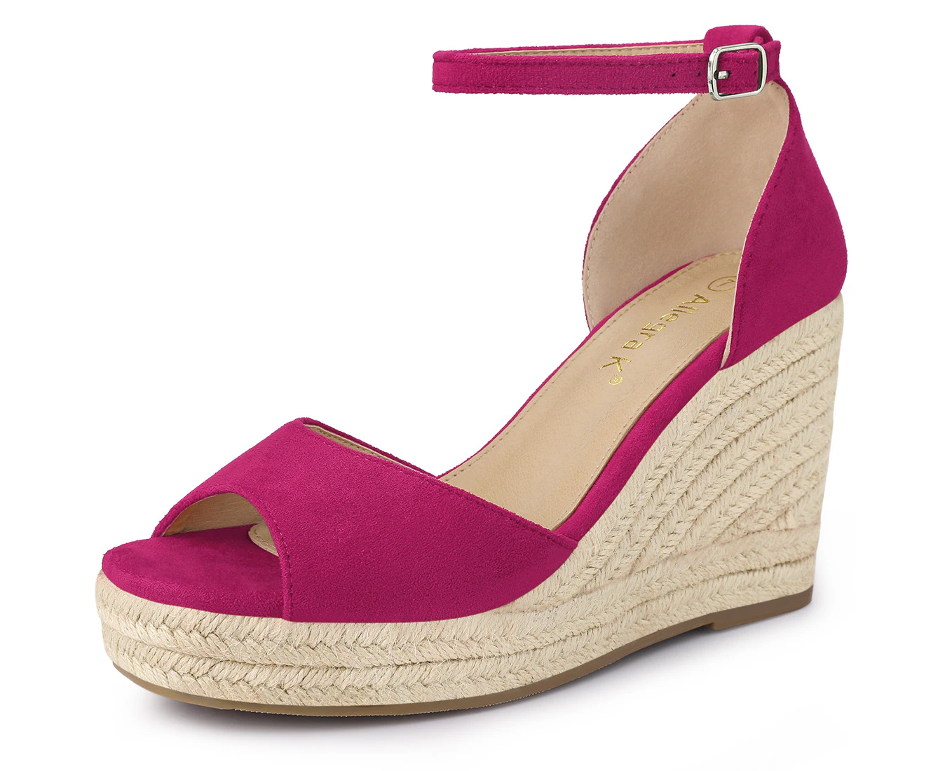 Allegra K Ankle Strap Wedge Heel Sandals