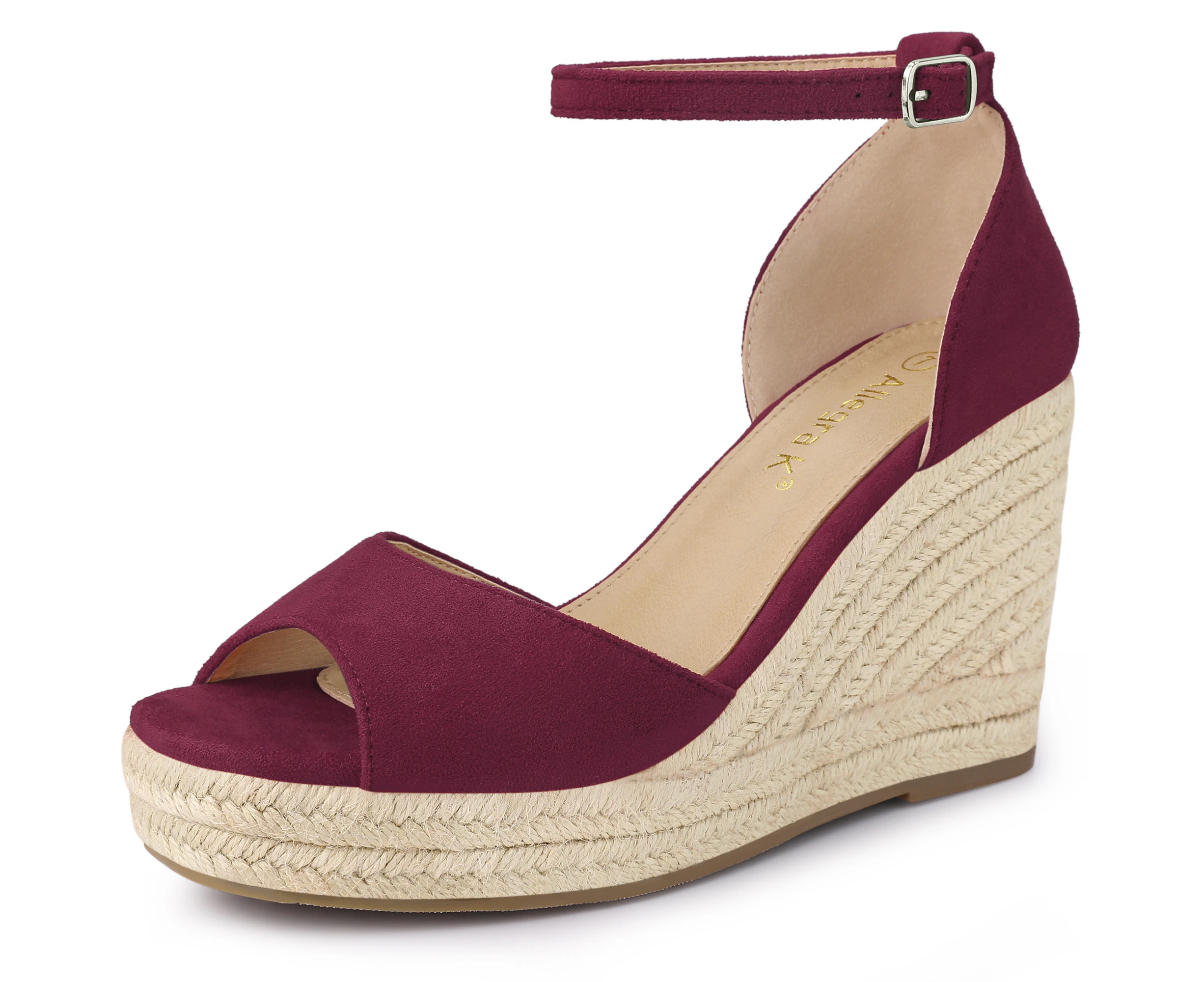 Allegra K Ankle Strap Wedge Heel Sandals