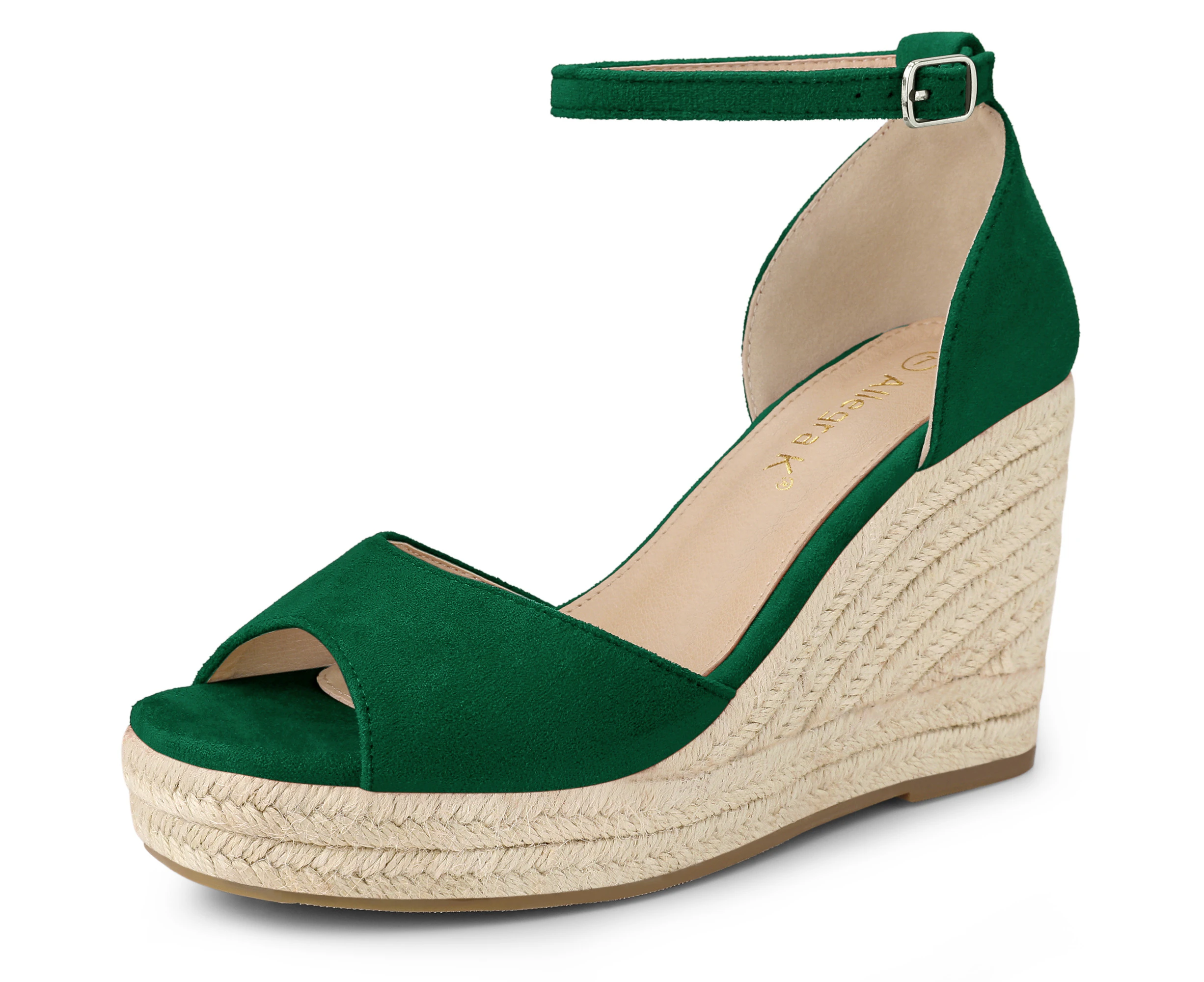 Allegra K Ankle Strap Wedge Heel Sandals