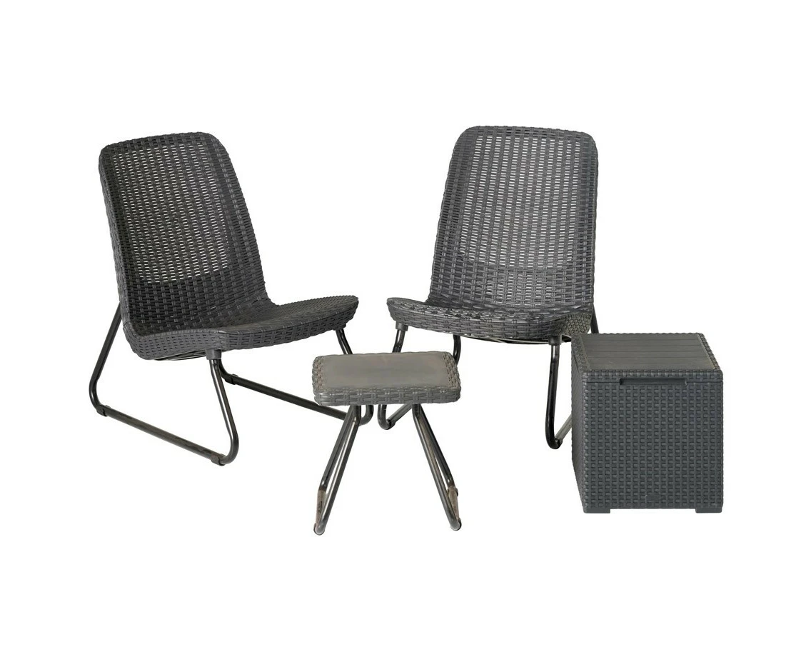 Keter Rio Patio Set with Vigo Storage Side Table