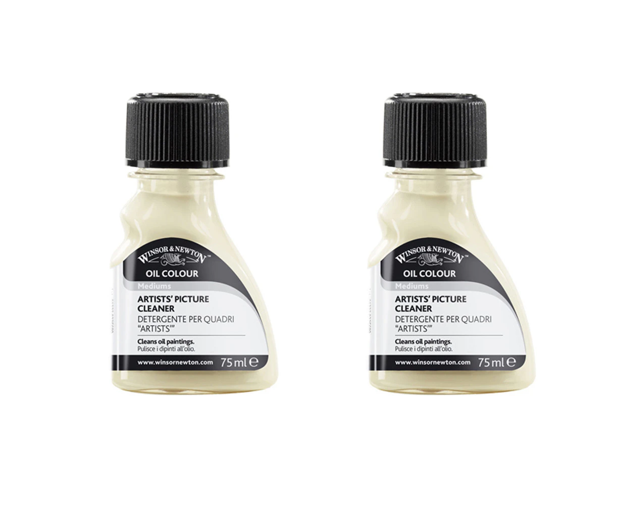 2x Winsor & Newton 75ml Artists Picture Cleaner Painting Solvent Varnish Remover