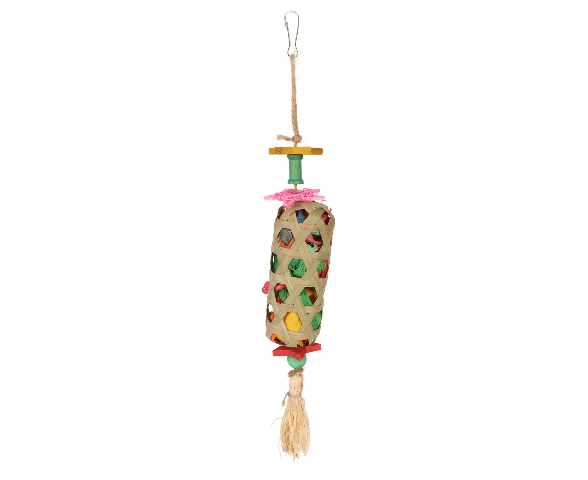 Safe Bamboo Woven Chew Toy with Corn Leaves for Parrots (Cockatiels, Parakeets)