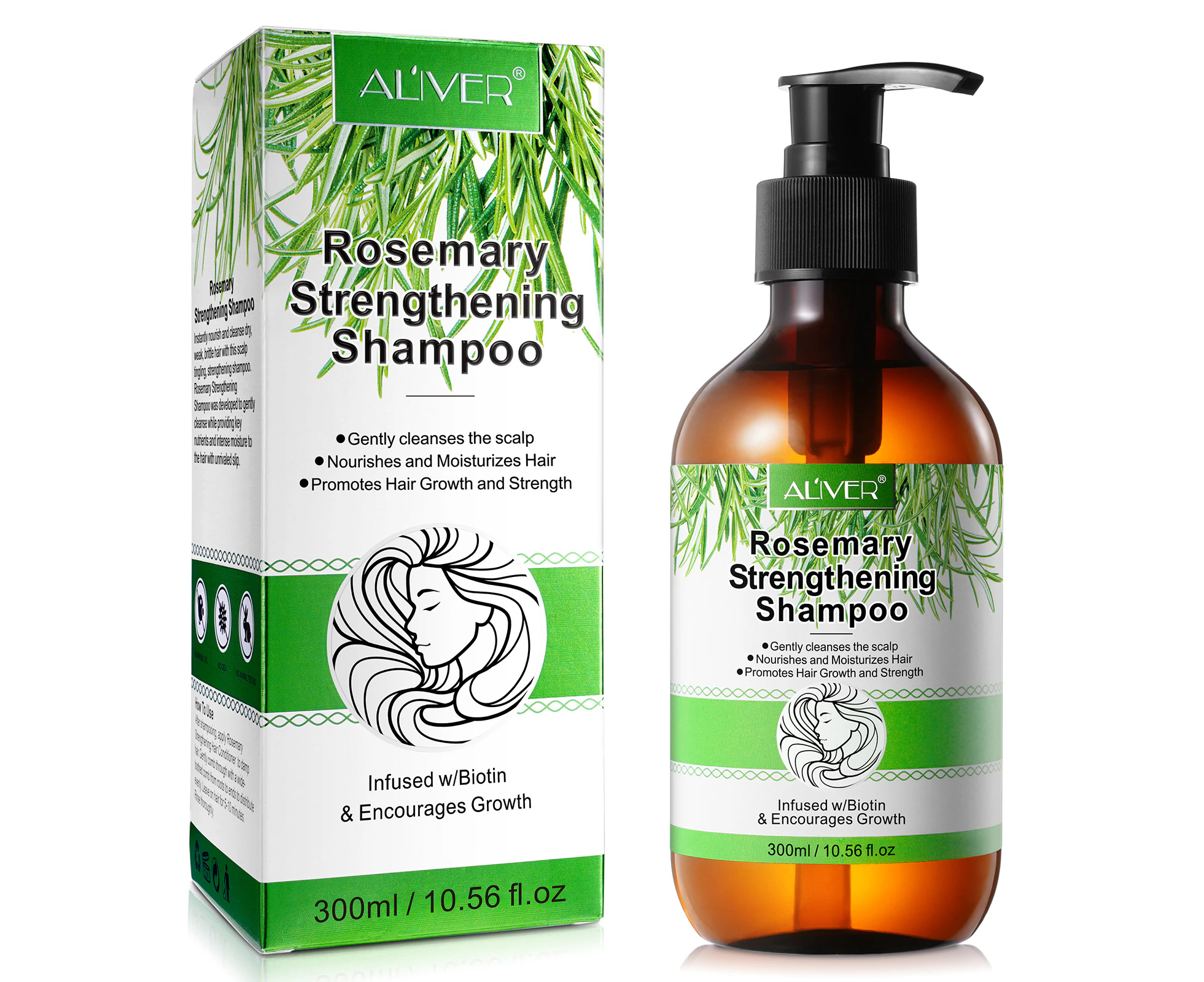 Aliver Rosemary Hair Growth Shampoo Thick Strength Anti Loss Dry Damage Scalp Natural Moisturizing Nourishing Care