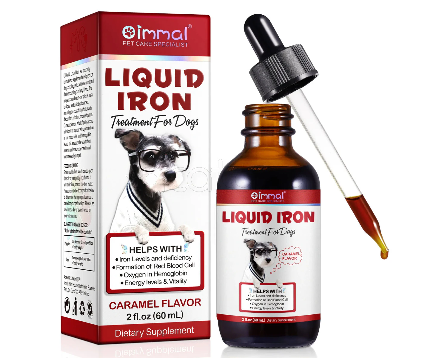 Oimmal Liquid Iron for Dogs Health Support Blood Care Supplements Anemia Boost Energy