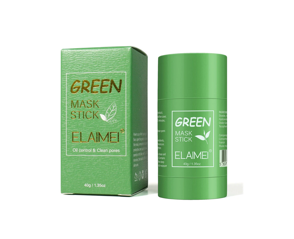 Elaimei Face Green Tea Purifying Clay Stick Mask Anti Acne Blackhead Remover Oil Control 40g