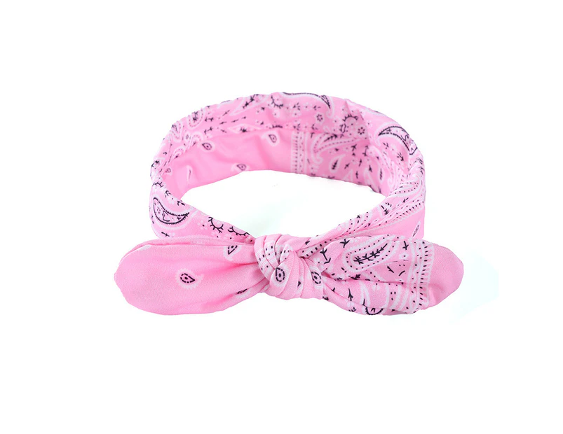 Bandana Headband for Women and Girls, Knot Retro Paisley Print Headband Headwrap - pink