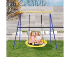 Giantex Heavy Duty A-Frame Swing Stand Large Solid Steel Metal Swing Frame w/Ground Stakes & Two Hanging Ways Fits for Indoor & Outdoor