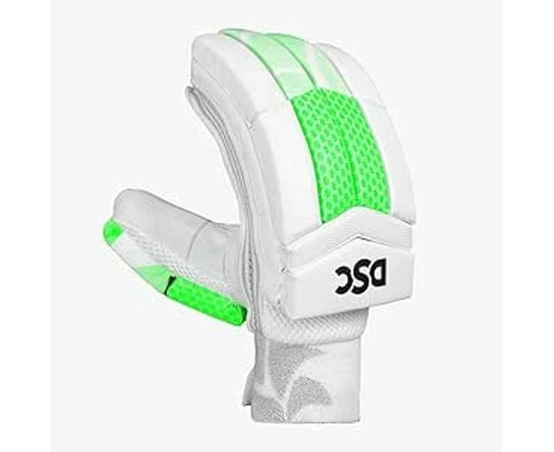 DSC Split 44 Cricket Batting Gloves  Color: White & Green Size: Youth RH Material: PU & Ultra-Light Foam  For Advanced