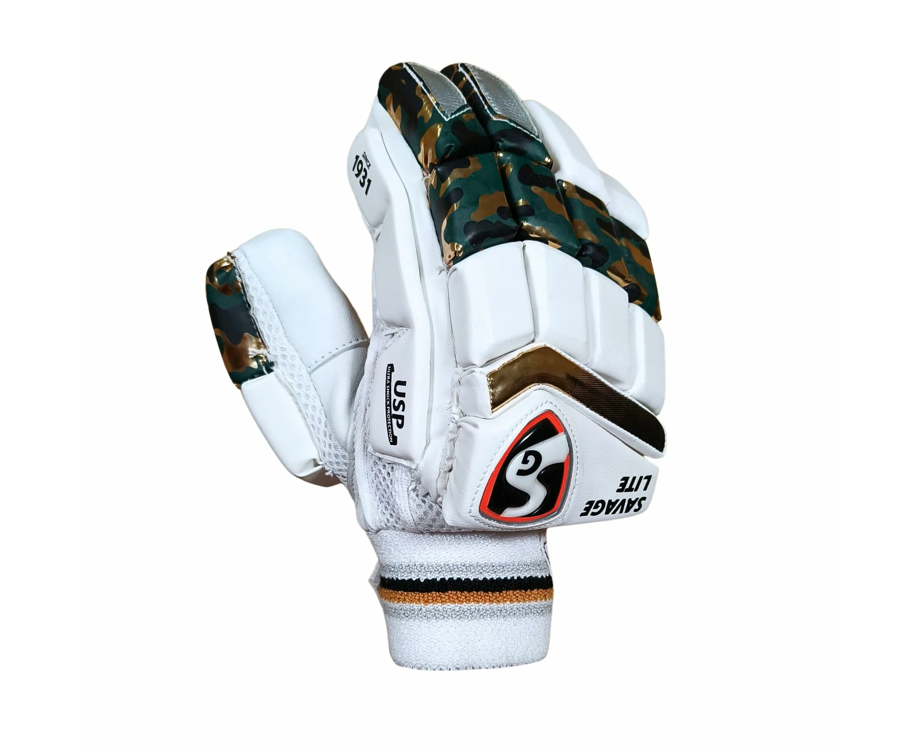 SG Savage Lite Cricket Batting Gloves  Multicolor  Size: Senior Mens  For Left-Hand Batsman