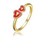 GiGiGirl Gold Double Heart Kids Stack Ring