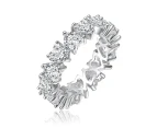 Rachel Glauber Silver Heart Cubic Zirconia Band Ring