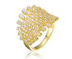 Rachel Glauber Gold Cubic Zirconia Cluster Dome Ring