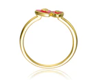 GiGiGirl Gold Double Heart Kids Stack Ring